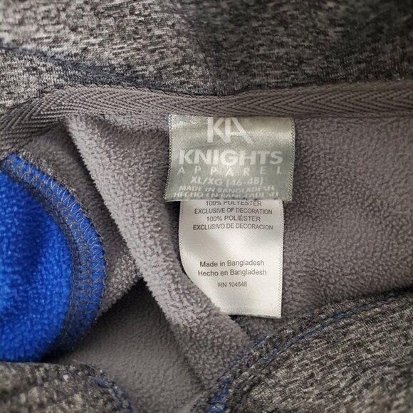 Mens NCAA Kansas Jayhawks Blue and Gray Hoodie with Logo - Size XL - Picture 4 of 6